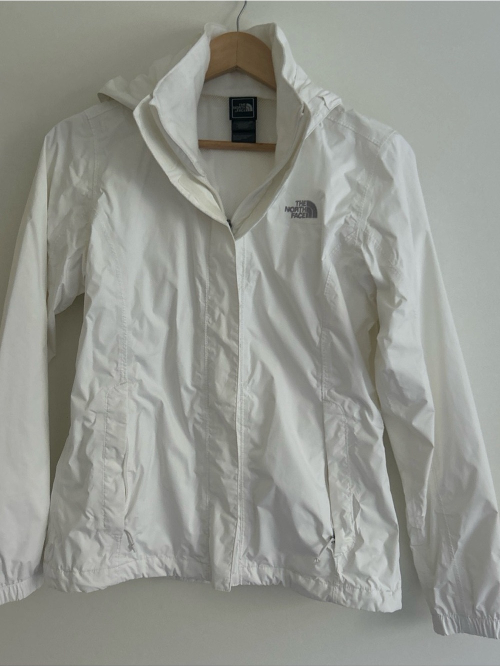 The North Face Women's White Hooded Shell Rain Wind Jacket Size S